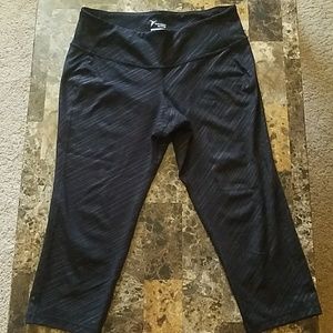 Black calf length active leggings